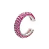 Joia com fivela de pérola microincrustada com diamante colorido clipe de osso da orelha zircônia colorida brincos de clipe de orelha simples cobre banhado a ouro 18K VE131
