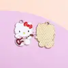 Acessórios de Desenho Animado Hello Kitty da Amazon Pingente Gato Fofo com Gotejamento de Óleo Violino Pingente de Liga Chaveiro DIY