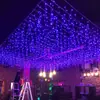 Luces de Tira de Hielo LED Luces de Cortina Solares Luces Coloridas para Exteriores Luces de Cascada Luces de Cadena de Cielo Estrellado Luces Navideñas para Centro Comercial