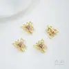 Pulsera DIY de Perlas con Abalorios Espaciadores de Zirconio de Colores Rellenos de Oro de 14 Quilates que Conservan el Color, Mariposa Abeja, Agujero Doble, Fila Doble, Agujero Triple, Fila Triple