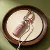 Color degradado tejido a mano nudo Vajra borla hilo de algodón anillo para dedo hebilla llavero colgante para bolso accesorio colgante para solapa