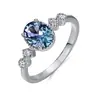Joyería de Plata S925 Daisini, Anillo Vintage y Sencillo para Mujer con Forma Ovalada y Cuatro Garras, Presenta una Moderna Piedra Alejandrita