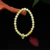 Pulseira Feminina de Jade Hetian Natural Âmbar de Mina Antiga Água Clara 6mm Novo Estilo Chinês Pulseira Versátil Anel de Corrida Presente Transferência