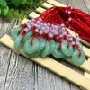 Colar com pingente de corda vermelha com oito contas e fecho de segurança pingente de Lótus de Jade Imitação Guanyin Buda barraca exposição venda quente