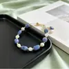 Pulsera de Jade Aventurina Azul y Perlas de Agua Dulce Naturales para Niñas, Versátil y de Alta Gama, Joyería de Cristal Barroco Ajustable