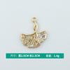 Accesorios diy para joyería Diamante brillante Sansheng aleación de albaricoque moda elegante versátil hoja de ginkgo pendientes de aguja plateada venta al por mayor