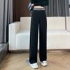 Pantalones de Pierna Ancha Ajustados 2557 para Mujer, Nuevo Estilo Otoño e Invierno, Forrados de Felpa, Caídos, Casuales, de Cintura Alta, Pierna Recta, Pantalones Sueltos