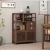 Novo aparador estilo chinês, armário de armazenamento com múltiplos compartimentos, adega, armário de chá inspirado em Zen em madeira de nogueira, armário de parede, armário de armazenamento