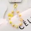 Cadena de teléfono creativa nueva de macarrón hecha a mano con cuentas, llavero de cuentas acrílicas, colgante para bolso, cordón para teléfono