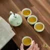 Juego de Té Kung Fu Portátil para Viaje con Tetera de Cerámica Xishi, Juego de Una Tetera y Dos Tazas o Cuatro Tazas, Regalo Creativo Personalizado