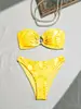 2025 transfronteiriço Europa e Estados Unidos biquíni sexy feminino moda top tomara que caia estampa acessórios de concha pequena em estoque atacado