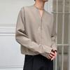 Camisa de Estilo Abstemio con Cuello Desmontable para Hombre, Manga Larga, Primavera y Verano, Seda Helada, Diseño Delgado, Nicho, Atractiva, Casual