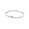 Pulseira Pandora de Cobre Branco Prata de Lei S925 Contas Prateadas Contas Prateadas Acessórios DIY Pulseira Minni Shine para Mulheres