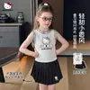 Conjunto de Verano para Niñas 2026 Modelo Nuevo: Exquisitamente Confeccionado con Lentejuelas Finas, Moderno y Elegante, Conjunto de Dos Piezas sin Mangas