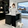 2026 Invierno Nuevo Bloque de Color Sudadera con Capucha Algodón de Alta Calidad Chaqueta para Mujer Holgada Tallas Grandes Engrosada Calidez Estilo Pareja Abrigo de Algodón