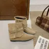 Otoño 2026 Nuevo Estilo Botas de Gamuza con Tacón Oculto Puntiagudas con Hebilla Apiladas para Mujer Calzado de Moda Versátil de Suela Suave a Media Pantorrilla
