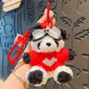 Chaveiro de Urso de Pelúcia Desenho Animado Fofo Tendência Legal Pingente de Mochila de Estudante Ornamento de Casal Pequeno Presente Atacado