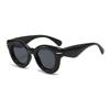 Gafas de Sol Estilo Similar a Yang Mi de Montura Gruesa Europeas y Americanas Modernas Redondas de Comercio Exterior Gafas Personalizadas Transfronterizas de Montura Grande con Remaches de Arroz para Hombre