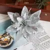 Decorações de Natal, Flores Artificiais, Tecido de Cebola, Tecido Flocado, Flores de Natal em Pó, Decorações para Árvore de Natal, Acessórios para Guirlanda de Natal