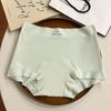 Ropa interior de seda de hielo para chica sonriente, forro interior antibacteriano de grado A, para fitness, yoga, deportes, de cintura media, bóxers para mujer, cómodos