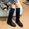 Nueva Colección Otoño 2026: Botines de Punta Aguda con Tacón Oculto de Estilo Europeo y Americano para Mujer, Botas de Montar de Caña Alta de Moda y Versátiles