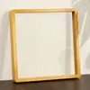 Marco de Fotos Cuadrado de Madera Maciza de Doble Cara con Esquinas Redondeadas y Vidrio Transparente para Exhibir Tarjetas Pequeñas, Modelo Nuevo para el Año del Caballo, Marco de Madera Vacío