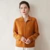 Cardigan de Cachemira para Bebé Grueso de Peso Pesado ~ Trenzado Cuello Alto con Cremallera Doble Suéter Abrigo Holgado