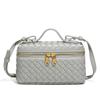 Bolso de mano estilo caja de estilo europeo y americano, con patrón tejido, estilo retro, bandolera, tipo lonchera, bolso de mano