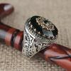 Anillo de plata 925 chapado en oro Rong yuomei con circonita verde artesanal Diamante para hombre anillo de plata gema de Amazon anillo vintage