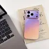 Capa de Celular com Janela Grande Fosca Cor Gradiente Ag Adequada para Apple 17Promax Tendência 15 Nicho Estilo Ins 16/14