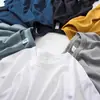 Costura tripla! Não deforma após a lavagem! Camiseta branca de manga curta para mulheres, algodão puro de peso pesado 300g, peça íntima de manga meia para homens, caimento solto