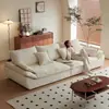 Sofá de tecido de luxo leve estilo italiano para salas de estar pequenas, design minimalista moderno, removível e lavável, adequado para apartamentos de aluguel, sofá reto estilo veleiro