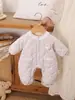 Mameluco Acolchado con Forro de Polar Estampado de Gatos Florales Morados de Invierno Ropa de Salida para Bebé Ropa de Algodón de Invierno para Niños Pequeños para Mantener el Calor