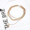 Collar multicapa con letras de diamantes de moda de joyería transfronteriza, colgante sencillo de hip-hop para mujer con 26 letras en inglés