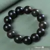 Bodhisattva Ajedrez Madera de Oudh Pulsera de Círculo Único de Madera Vieja para Hombre Pulsera de Cuentas de Oración Budista Agujero Pequeño Pulsera de Cuentas de Madera 108 Cuentas