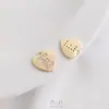 Zirconita Micro-Pavimentada Chapado en Oro de 14K Electrochapado 26 Letras Etiqueta de Corazón de Durazno DIY Pulsera Collar Colgante Joyería Colgante