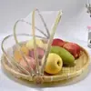Recogedor cubierto con malla, tamiz tejido de bambú a prueba de insectos, canasta para secar alimentos para el hogar, canasta de almacenamiento a prueba de moscas, canasta de bambú con malla, canasta para tamales
