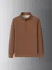 Sudadera de hombre con media cremallera y cuello alto, nueva de primavera 2024 estilo coreano, cálida, casual, color liso, top pullover moderno