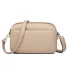Bolsa Pequeña para Mujer, Nueva Versátil Bolso Cruzado de Hombro Único para Madres de Mediana Edad, Bolso Transfronterizo para Mujer de Tres Capas de Color Sólido de Gran Capacidad