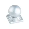 Tampão quadrado para poste de tubo de ferro forjado Tampa de bola base para tubo redondo de cerca Decoração de poste de cerca com tampa esférica