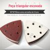 Fábrica direta triângulo lixa vermelha areia flocagem escovado autoadesivo triângulo lixa placa 6 furos 90*90*90mm
