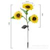 Lámpara solar de girasol transfronteriza simulación girasol decorativa de piso para exteriores patio balcón jardín césped luz nocturna