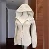 Sudadera con capucha rosa ajustada, chaqueta corta para mujer, atuendo estilo coreano para principios de otoño de 2026, top que ciñe la cintura