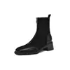 Botas Martin Nuevas Costura Británica Botas Delgadas Mujer 2024 Gamuza Caña Corta Tacón Alto Botines Tacón Grueso Otoño e Invierno
