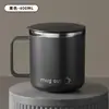 Caneca de Aço Inoxidável Copo Doméstico para Beber Copo de Café da Manhã para Escritório Copo de Café Copo de Leite com Tampa Pessoal