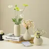 Vaso de Cerâmica Ornamento Peônia Simulada Decoração de Mesa Flores Artificiais Sala de Estar Mesa de Jantar Arranjo de Flores Buquê Nicho Outros