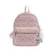 Nova mochila estilo coreano 2026 com estampa de estrelas, grande capacidade, leve, versátil, adequada para estudantes, com laço de renda