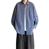 Camisa vintage unissex de caimento solto para primavera/outono, estilo japonês, com gravata, silhueta slim, estilo universitário, jaqueta unissex, camisa xadrez de manga comprida
