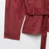 Jaqueta Feminina Casual com Efeito Camurça e Cinto - AliExpress Internacional - Novidade Primavera 2026 6318243