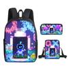 Robô Espacial Astro Bot Mochila Escolar Conjunto de Três Peças Mochila Infantil para Ensino Fundamental Bolsa de Ombro Estojo